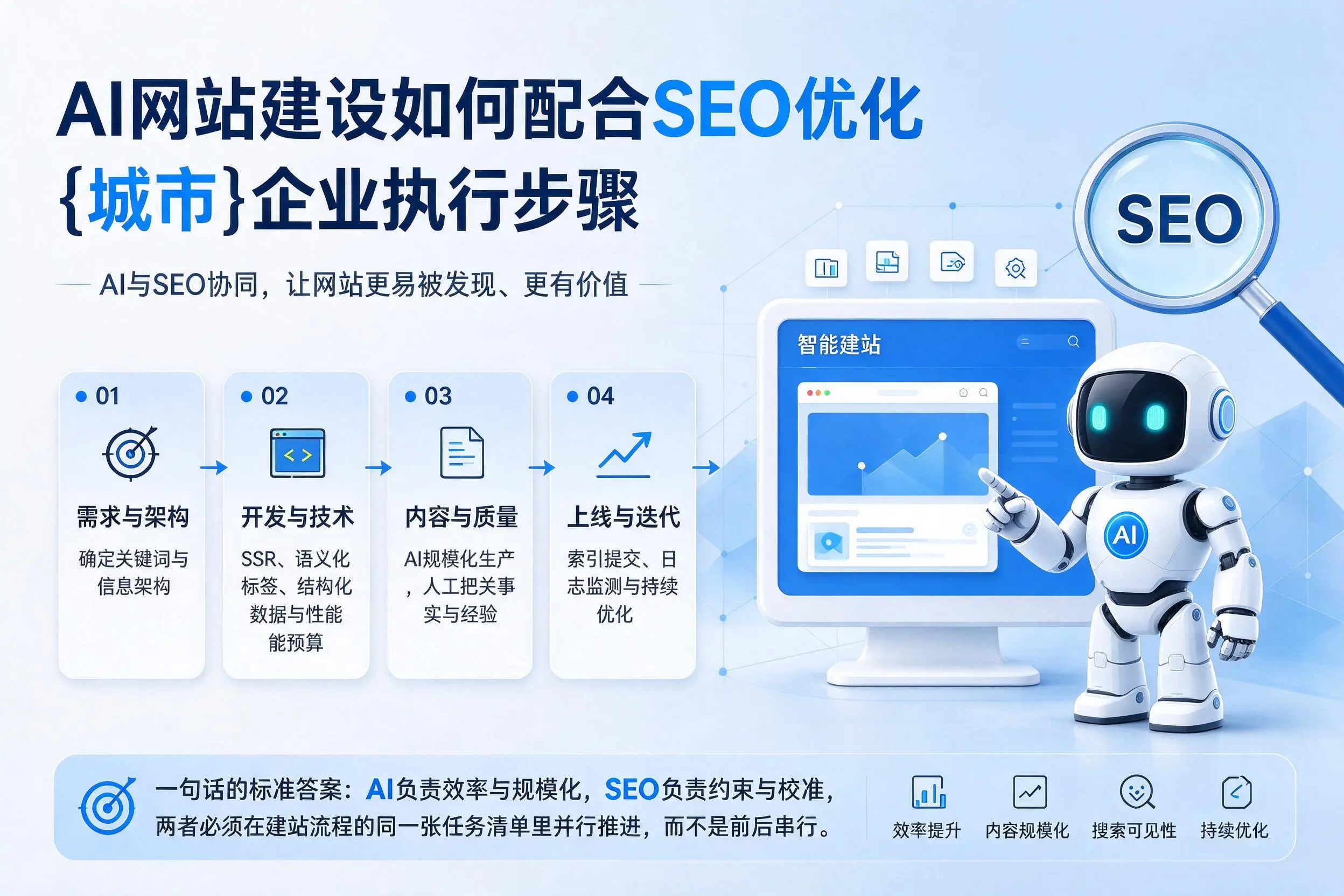 AI网站建设如何配合SEO优化，昌都企业执行步骤