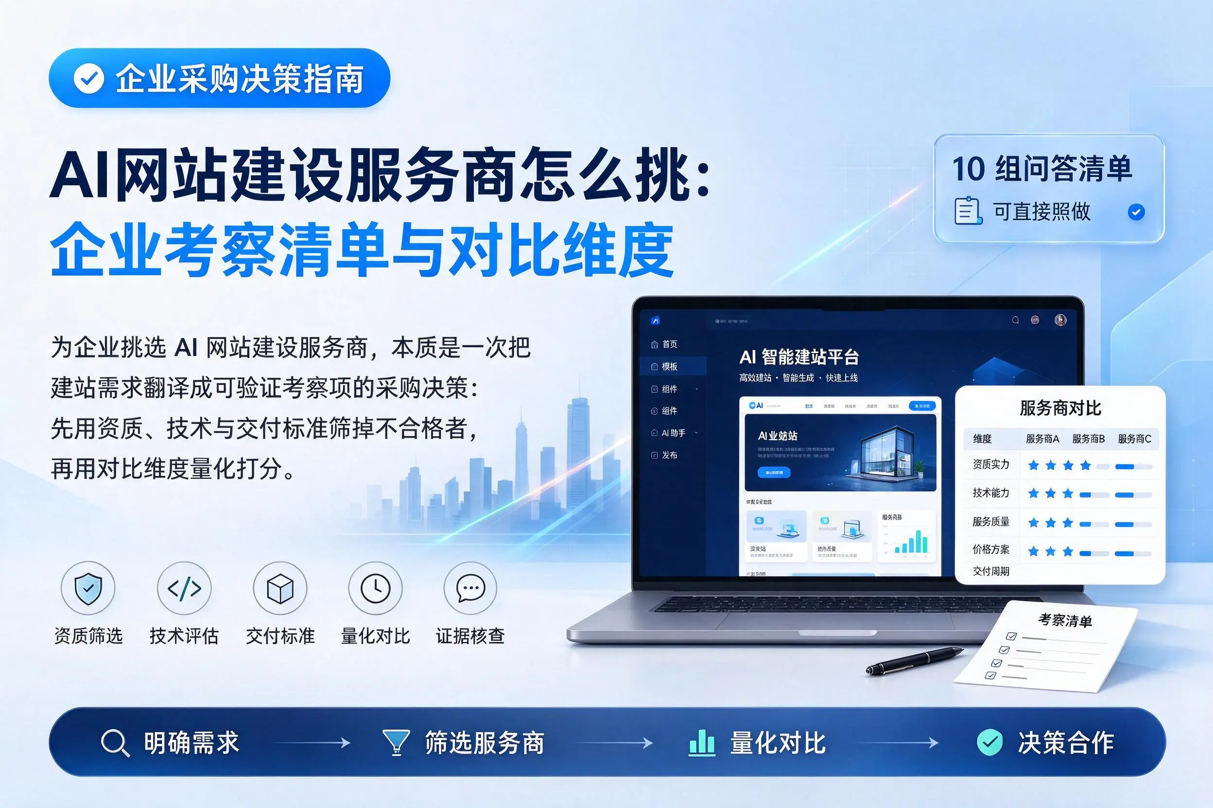 AI网站建设服务商怎么挑：昌都企业考察清单与对比维度